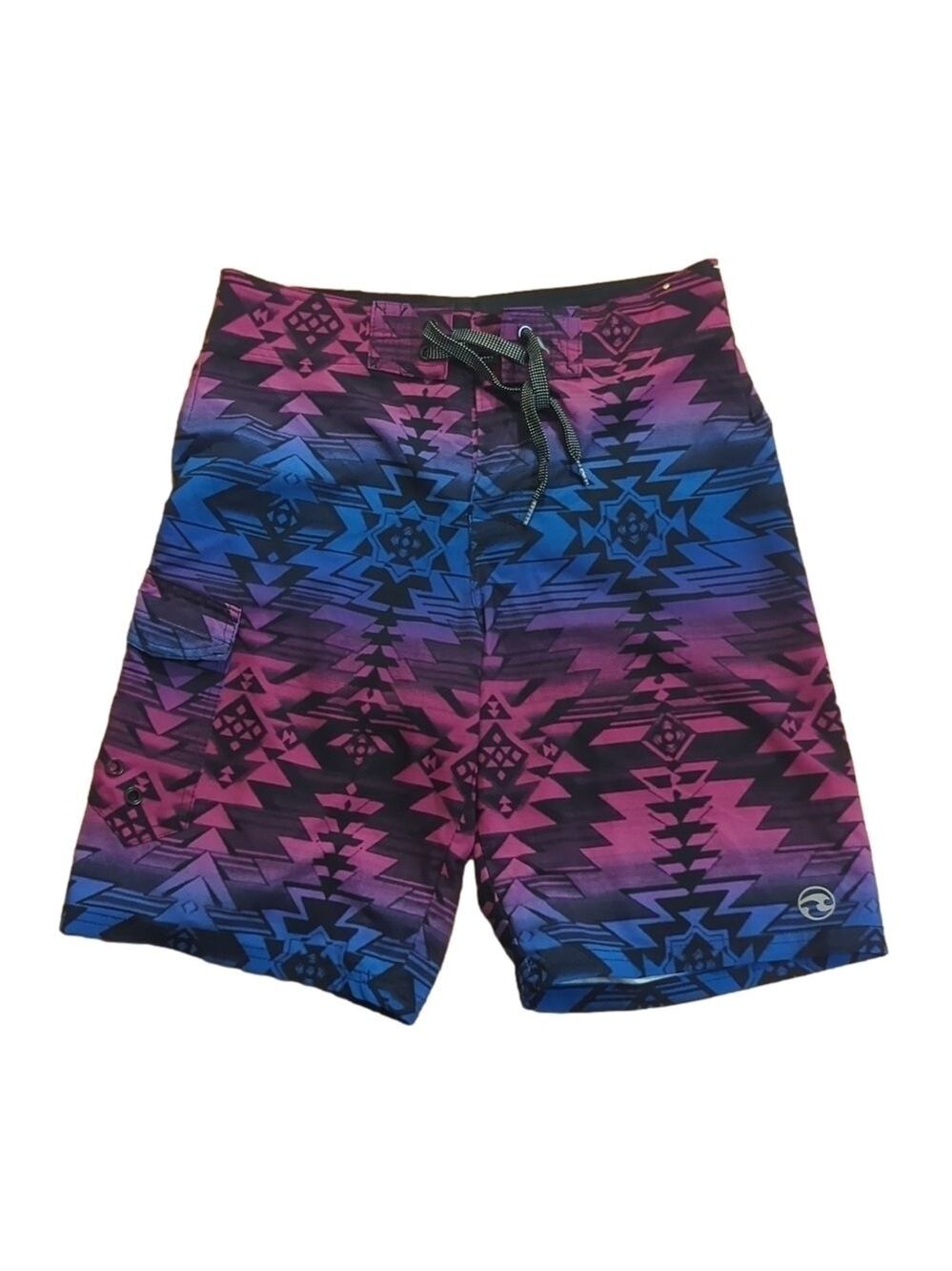 Ocean Current Board Shorts Size 28 Blue Purple Black